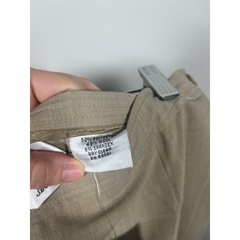 VTG NWOT Talbots Petites Tan Wool Blend Straight Leg Dress Pants Khaki 14P - Picture 6 of 7